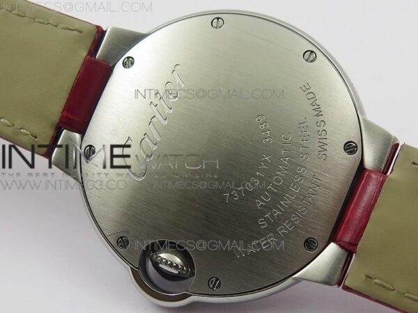 Ballon Bleu 33mm SS AF Red Dial on Red Croco Leather Strap - Image 15