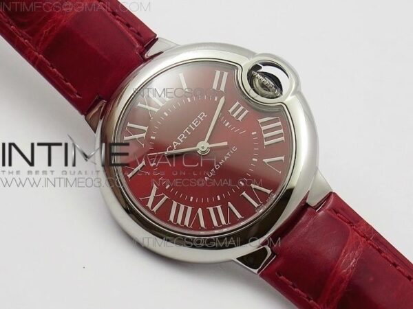 Ballon Bleu 33mm SS AF Red Dial on Red Croco Leather Strap - Image 4