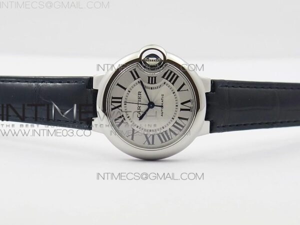 Ballon Bleu 33mm SS AF white Textured Dial on Black Croco Leather Strap - Image 17