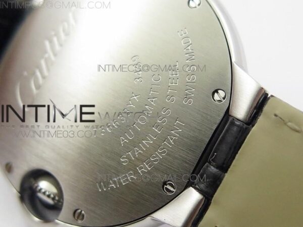 Ballon Bleu 33mm SS AF white Textured Dial on Black Croco Leather Strap - Image 22