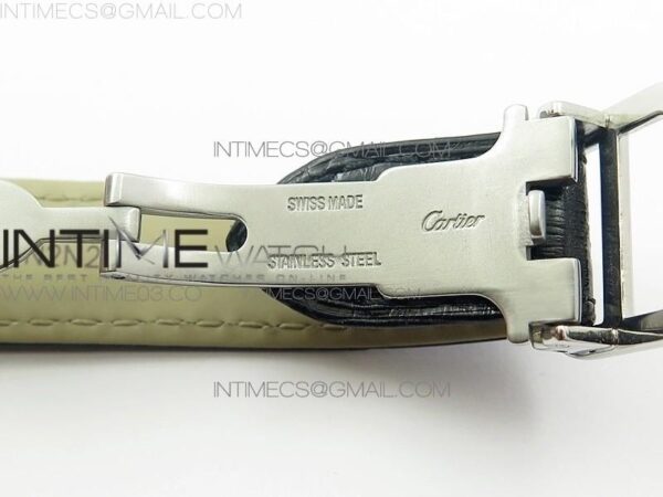 Ballon Bleu 33mm SS AF white Textured Dial on Black Croco Leather Strap - Image 5