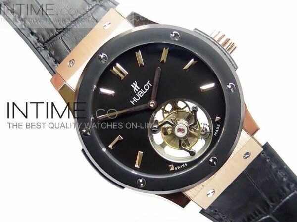 BIG BANG CLASSIC FUSION RG DLC BEZEL BLACK DIAL FLYING TOURBILLION - Image 3
