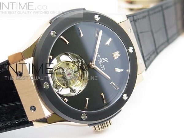 BIG BANG CLASSIC FUSION RG DLC BEZEL BLACK DIAL FLYING TOURBILLION - Image 4