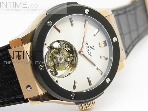BIG BANG CLASSIC FUSION RG DLC BEZEL WHITE DIAL FLYING TOURBILLION - Image 6