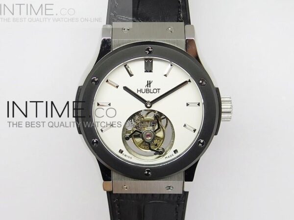 BIG BANG CLASSIC FUSION SS DLC BEZEL WHITE DIAL FLYING TOURBILLION