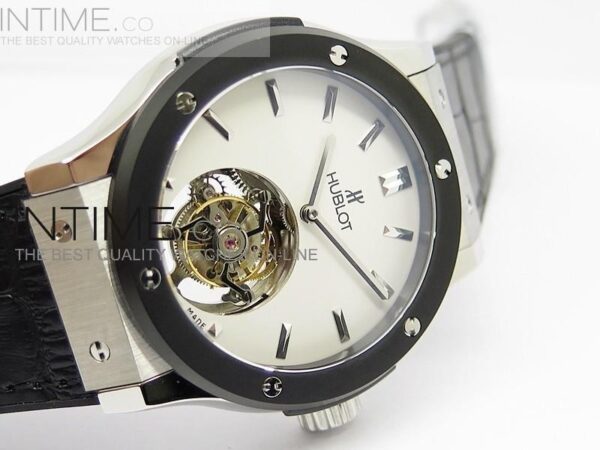 BIG BANG CLASSIC FUSION SS DLC BEZEL WHITE DIAL FLYING TOURBILLION - Image 11