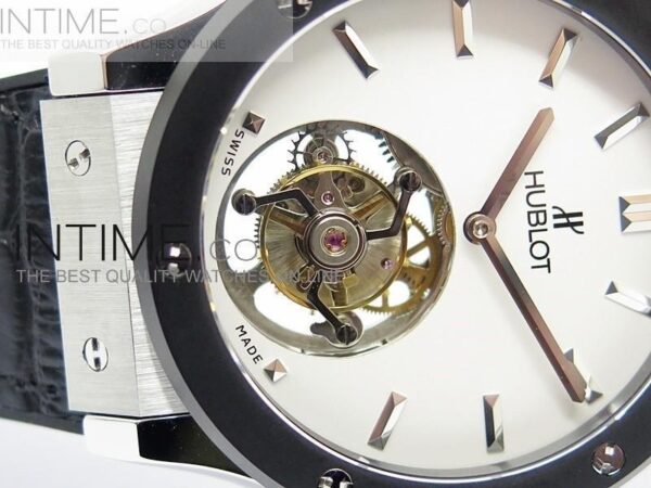 BIG BANG CLASSIC FUSION SS DLC BEZEL WHITE DIAL FLYING TOURBILLION - Image 4