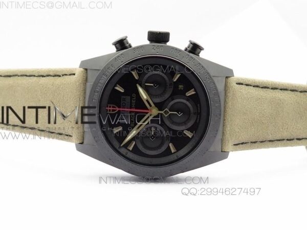 BLACK SHIELD REAL CERAMIC ZF 1:1 BEST EDITION ON BROWN LEATHER STRAP A7753 - Image 13
