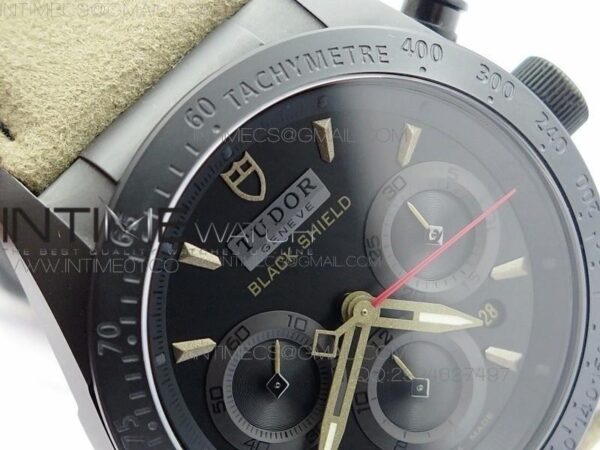 BLACK SHIELD REAL CERAMIC ZF 1:1 BEST EDITION ON BROWN LEATHER STRAP A7753 - Image 2