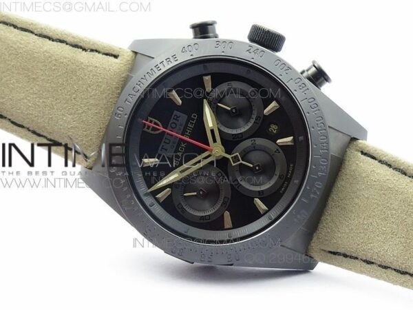 BLACK SHIELD REAL CERAMIC ZF 1:1 BEST EDITION ON BROWN LEATHER STRAP A7753 - Image 3