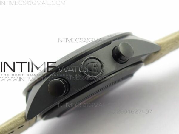 BLACK SHIELD REAL CERAMIC ZF 1:1 BEST EDITION ON BROWN LEATHER STRAP A7753 - Image 5