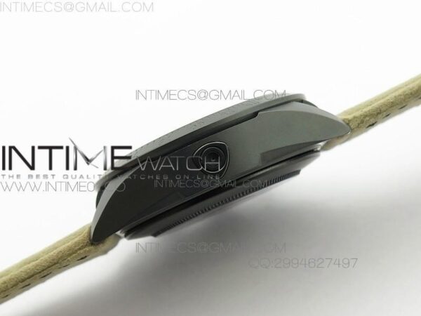 BLACK SHIELD REAL CERAMIC ZF 1:1 BEST EDITION ON BROWN LEATHER STRAP A7753 - Image 6