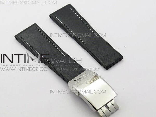 BREITLING BLACK GUMMY RUBBER STRAP 24/20 + GENUINE CLASP