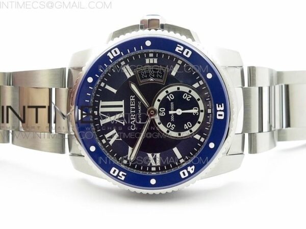 Calibre de Cartier Diver SS JF Blue Dial on SS Bracelet 23J - Image 18