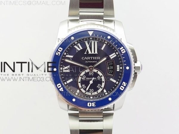 Calibre de Cartier Diver SS JF Blue Dial on SS Bracelet 23J
