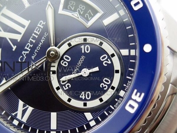 Calibre de Cartier Diver SS JF Blue Dial on SS Bracelet 23J - Image 3