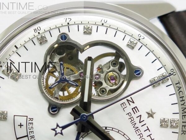 El Primero SS AXF Silver Dial on Black Leather Strap - Image 6
