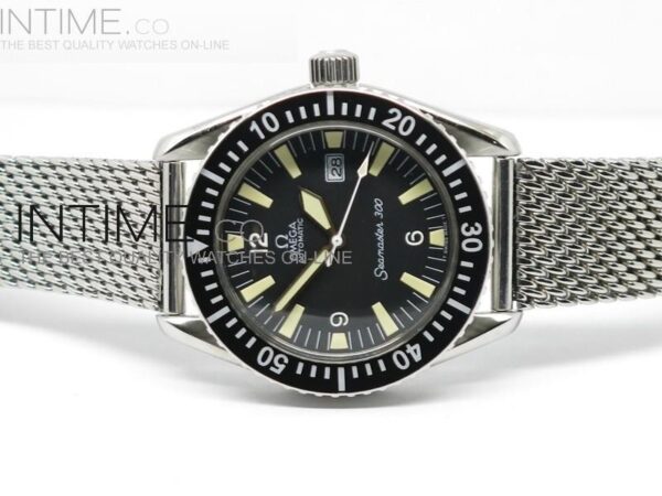 OMEGA VINTAGE SEAMASTER 300 DATE SS/ME BLK A-2836 - Image 2