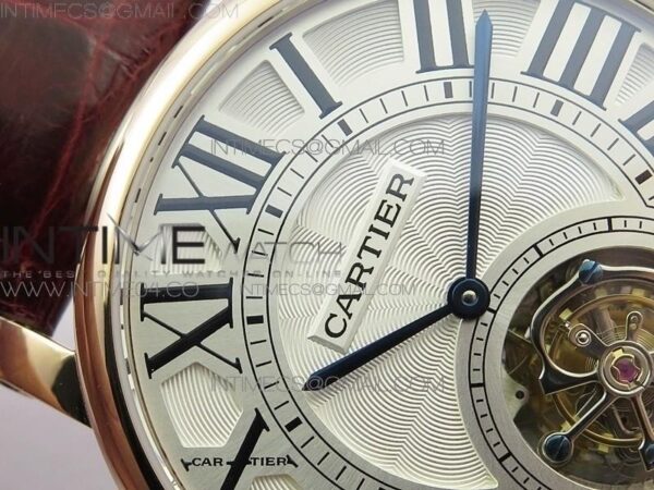 Rotonde Flying Tourbillon RG BLF White Dial on Brown Leather Strap V2 - Image 3
