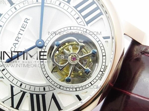 Rotonde Flying Tourbillon RG BLF White Dial on Brown Leather Strap V2 - Image 5