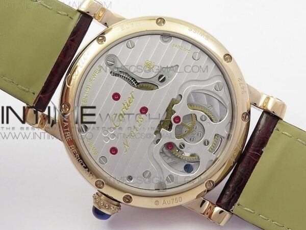 Rotonde Flying Tourbillon RG BLF White Dial on Brown Leather Strap V2 - Image 9