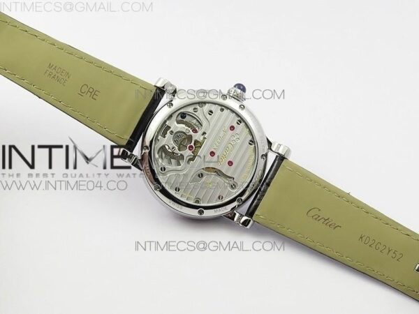 Rotonde Flying Tourbillon SS BLF White Dial Diamonds Bezel on Black Leather Strap V2 - Image 10