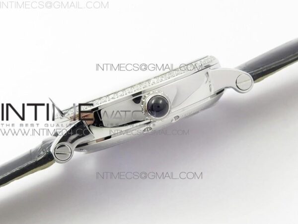 Rotonde Flying Tourbillon SS BLF White Dial Diamonds Bezel on Black Leather Strap V2 - Image 3