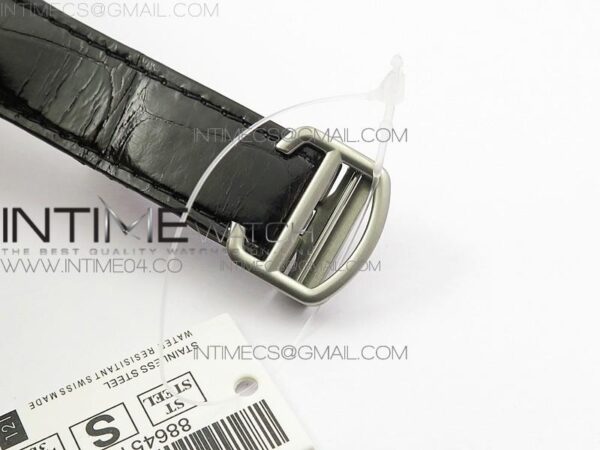 Rotonde Flying Tourbillon SS BLF White Dial Diamonds Bezel on Black Leather Strap V2 - Image 5