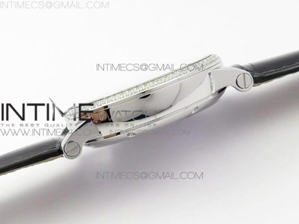 Rotonde Flying Tourbillon SS BLF White Dial Diamonds Bezel on Black Leather Strap V2 - Image 8