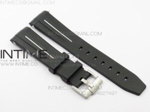 RUBBERB WHITE LINE RUBBER STRAP WITH TANG BUCKLE FOR SUBMARINER