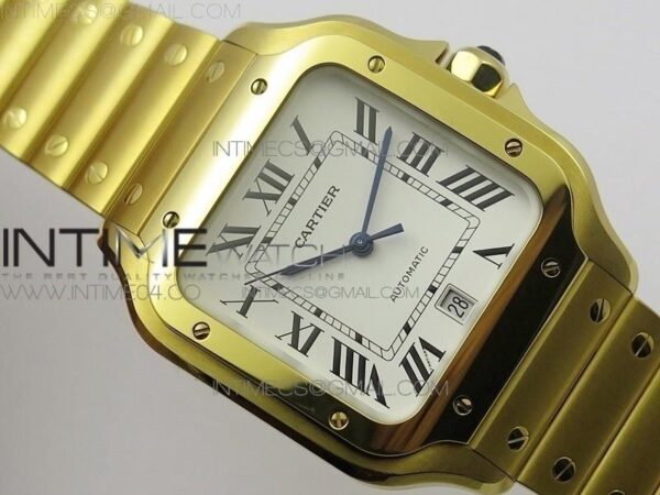 Santos de Cartier 40mm 2018 BVF  YG White Dial on YG SmartLinks Bracelet - Image 12