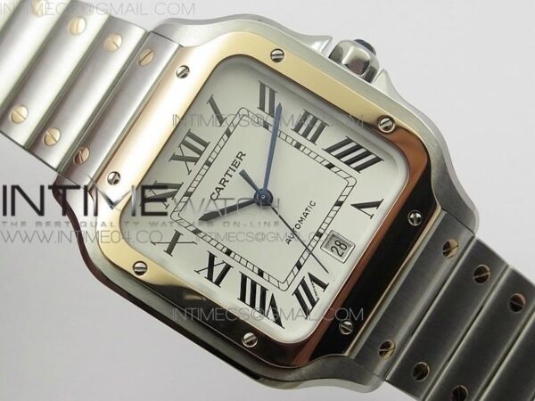 Santos de Cartier 40mm 2018 SS/RG BVF RG Bezel White Dial on SS/RG SmartLinks Bracelet - Image 7