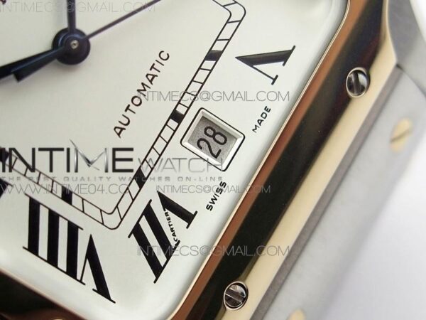 Santos de Cartier 40mm 2018 SS/RG BVF RG Bezel White Dial on SS/RG SmartLinks Bracelet - Image 4