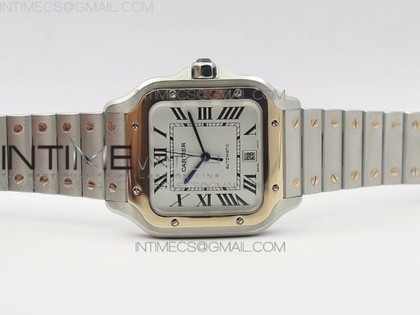 Santos de Cartier 40mm 2018 SS/RG BVF RG Bezel White Dial on SS/RG SmartLinks Bracelet - Image 5