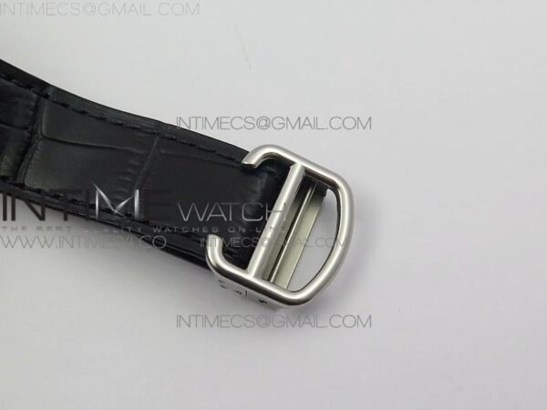 Santos de Cartier 40mm 2018 SS/RG V6F White Dial on Black Leather Strap - Image 10
