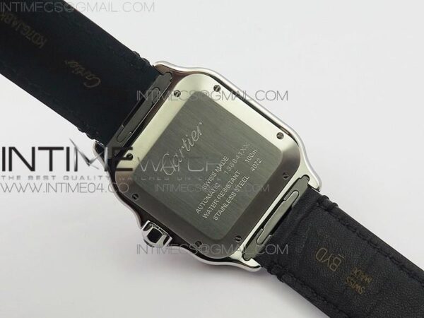 Santos de Cartier 40mm 2018 SS/RG V6F White Dial on Black Leather Strap - Image 13