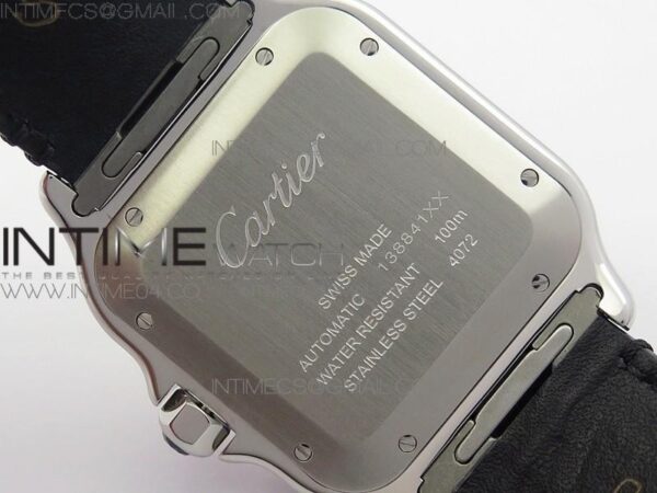 Santos de Cartier 40mm 2018 SS/RG V6F White Dial on Black Leather Strap - Image 14