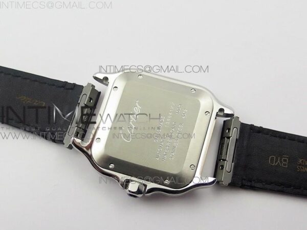 Santos de Cartier 40mm 2018 SS/RG V6F White Dial on Black Leather Strap - Image 16