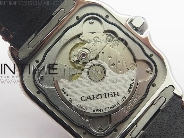 Santos de Cartier 40mm 2018 SS/RG V6F White Dial on Black Leather Strap - Image 18