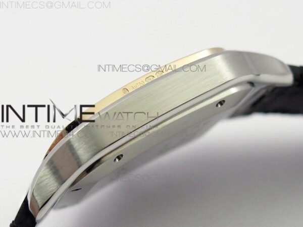 Santos de Cartier 40mm 2018 SS/RG V6F White Dial on Black Leather Strap - Image 8