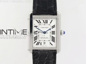 Tank Solo 41mm SS KZF  White Dial on Black Leather Strap