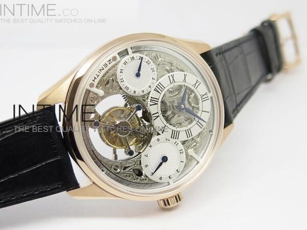 Zenith Tourbillon RG White Skeleton Dial - Image 6