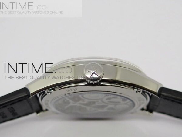 Zenith Tourbillon SS Black Skeleton Dial on Black Leather Strap - Image 5