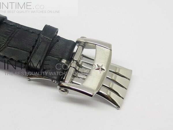 Zenith Tourbillon SS Black Skeleton Dial on Black Leather Strap - Image 6