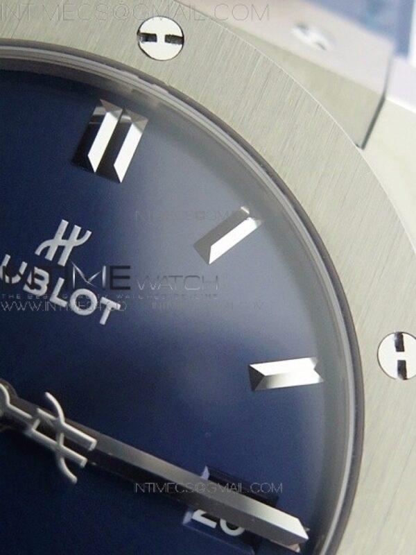 CLASSIC FUSION 45MM TITANIUM WWF 1:1 BEST EDITION BLUE DIAL ON BLUE GUMMY STRAP ASIAN HB1112 - Image 4
