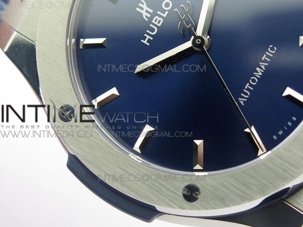 CLASSIC FUSION 45MM TITANIUM WWF 1:1 BEST EDITION BLUE DIAL ON BLUE GUMMY STRAP ASIAN HB1112 - Image 3