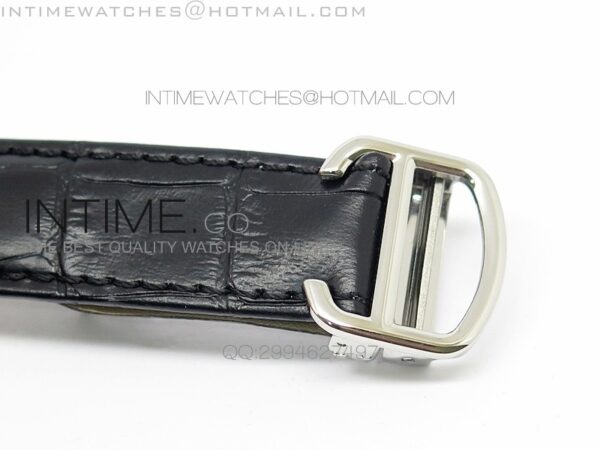 CLE DE CARTIER SS V6F WHITE TEXTURED DIAL ON BLACK LEATHER STRAP MIYOTA9015 - Image 4