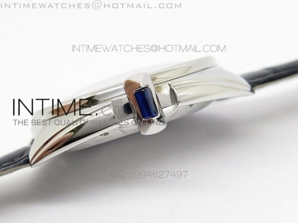 CLE DE CARTIER SS V6F WHITE TEXTURED DIAL ON BLACK LEATHER STRAP MIYOTA9015 - Image 9