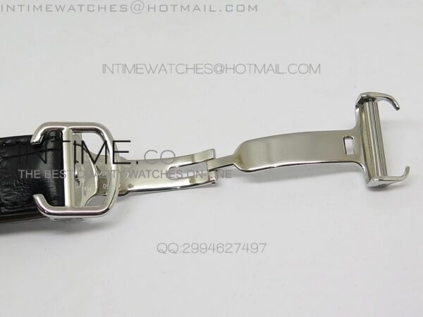 CLE DE CARTIER SS V6F WHITE TEXTURED DIAL ON BLACK LEATHER STRAP MIYOTA9015 - Image 5