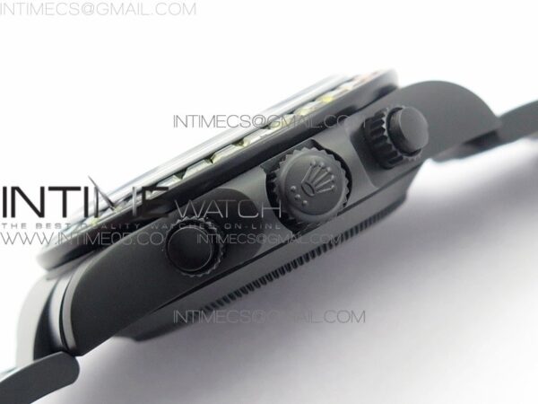 Daytona Blaken Rainbow Crystal Bezel PVD OXF Best Edition Black Dial on PVD Bracelet A7750 - Image 6